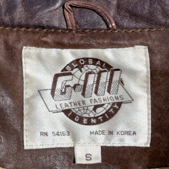 Vintage 80s G-III Leather Bomber Jacket Brown Small - Picture 5 of 13